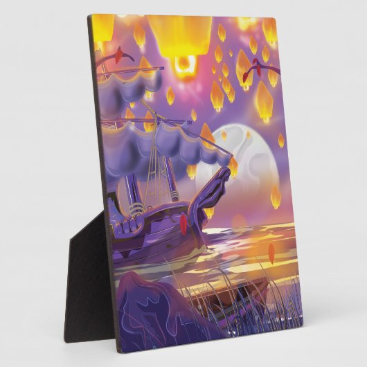 Chinesische Laternen am See Fotoplatte (Seite)