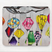 Chinesische Laternen Aquarell Mousepad (Vorne)