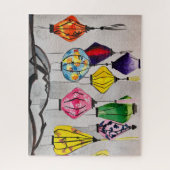 Chinesische Laternen Aquarell Puzzle (Vertikal)