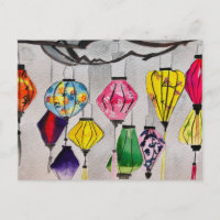 Chinesische Laternen Aquarellkunst