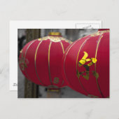 Chinesische Laternen aus Rot und Gold Postkarte (Vorne/Hinten)
