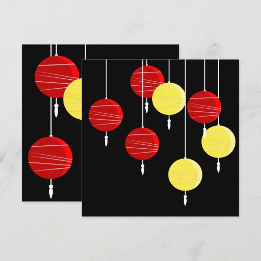 Chinesische Laternen Einladung (Vorne/Hinten)