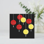 Chinesische Laternen Einladung (Stehend Vorderseite)