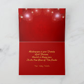 Chinesische Laternen Feuerwerk Schlange Jahr 2025 Karte (Innenseite)