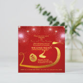 Chinesische Laternen Feuerwerk Schlange Jahr 2025 Save The Date (Stehend Vorderseite)