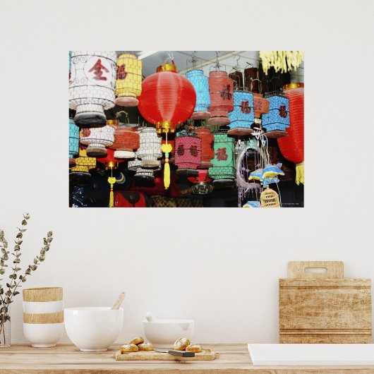 Chinesische Laternen in China Poster (Küche)