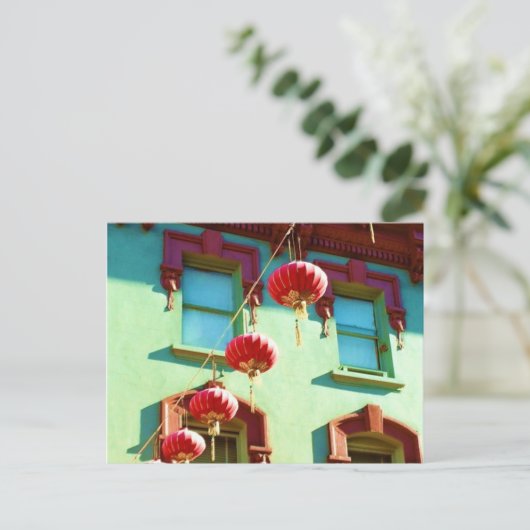 Chinesische Laternen in Chinatown Postkarte (Stehend Vorderseite)