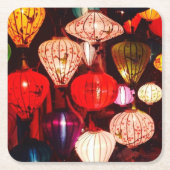 Chinesische Laternen in der Nacht Rechteckiger Pappuntersetzer (Vorderseite)