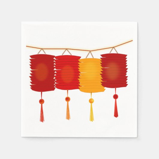 Chinesische Laternen Papier Napkins Serviette (Vorderseite)