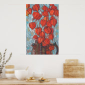 Chinesische Laternen, Physalis Autumn Floral Maler Poster (Küche)