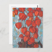 Chinesische Laternen, Physalis Autumn Floral Maler Postkarte (Vorne/Hinten)