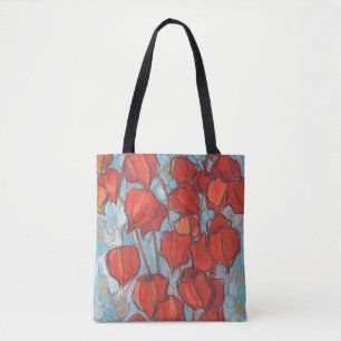 Chinesische Laternen, Physalis Herbst Blumenbild Tasche