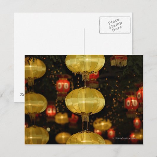 Chinesische Laternen Postkarte (Vorne/Hinten)