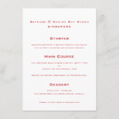 Chinesische Laternen und Hochzeit des doppelten Gl Menükarte (Rückseite)