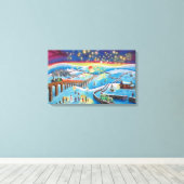 Chinesische Laternen Winterlandschaft Gordon Bruce Leinwanddruck (Insitu (Holzboden))