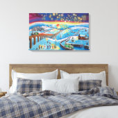 Chinesische Laternen Winterlandschaft Gordon Bruce Leinwanddruck (Insitu (Schlafzimmer))