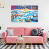 Chinesische Laternen Winterlandschaft Gordon Bruce Leinwanddruck (Insitu (Wohnzimmer))