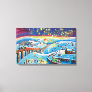 Chinesische Laternen Winterlandschaft Gordon Bruce Leinwanddruck