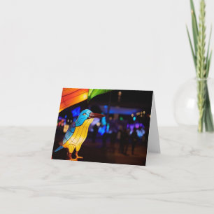 Chinesische Laternenart Bluebird Notecard