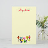 Chinesische Laternenfarbkunst Briefpapier (Stehend Vorderseite)