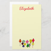 Chinesische Laternenfarbkunst Briefpapier (Vorne/Hinten)