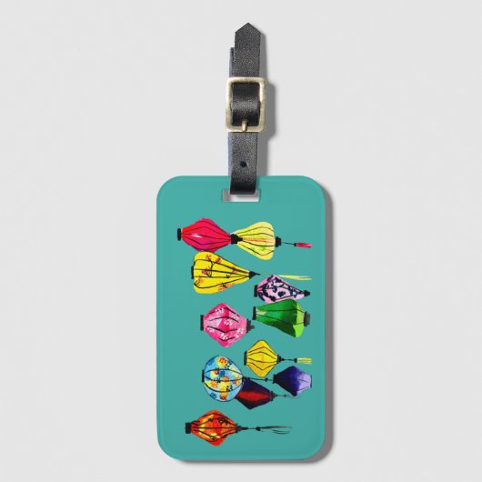 Chinesische Laternenfarbkunst Gepäckanhänger (Vorderseite Vertikal)