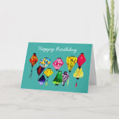 Chinesische Laternenfarbkunst Karte (Vorderseite)