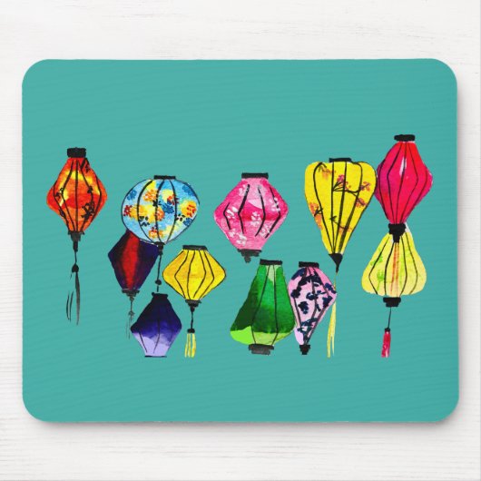 Chinesische Laternenfarbkunst Mousepad (Vorne)