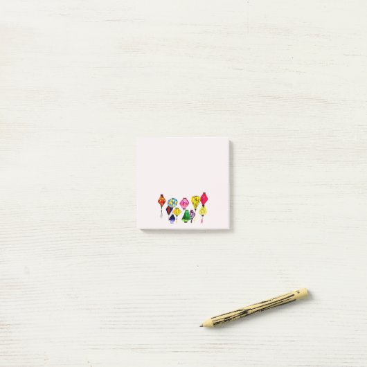 Chinesische Laternenfarbkunst Post-it Klebezettel (Auf Schreibtisch)