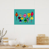 Chinesische Laternenfarbkunst Poster (Küche)