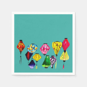 Chinesische Laternenfarbkunst Serviette
