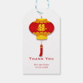 Chinesische Laternenhochzeit und doppelte Glücksse Geschenkanhänger (Rückseite)