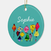 Chinesische Laternenkunst Keramik Ornament (Links)