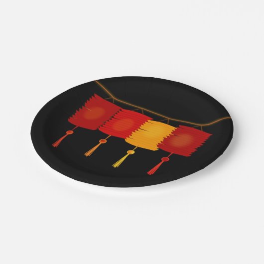 Chinesische Laternpapier-Teller Pappteller (Schrägansicht)