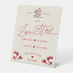 Chinesische Liebe Rote Kirschblüten Unsere Liebesg Sockelschild