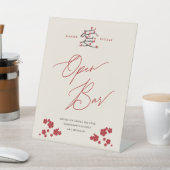 Chinesische Liebe Rote Kirsche Blüten Open Bar Wed Sockelschild (In SItu)