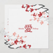 Chinesische Liebe-Verlobung Einladung (Vorne/Hinten)