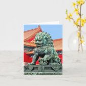 Chinesische Lion-Note-Karte Karte (Gelbe Blume)