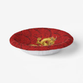 Chinesische Lucky-Gold-Dragon-Papierbowle Pappteller (Gewinkelt)