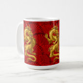 Chinesische Lucky-Gold-Dragon-Tasse Kaffeetasse (Vorderseite Links)