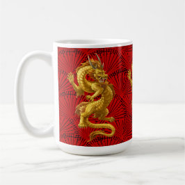 Chinesische Lucky-Gold-Dragon-Tasse Kaffeetasse