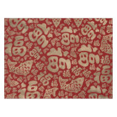 Chinesische Lucky Symbole und Koi Fisch - Rot und Tischdecke (Vorderseite (Horizontal))