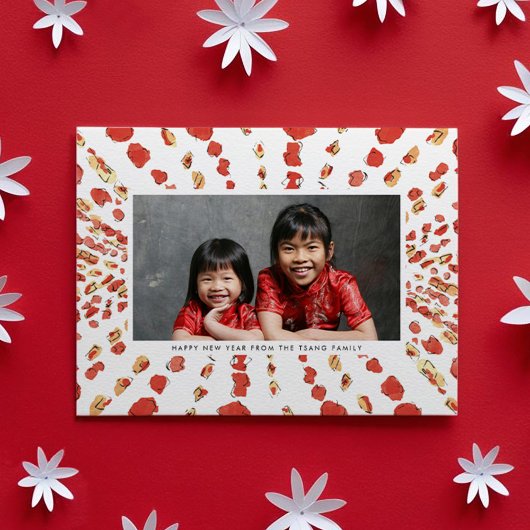 Chinesische Lunar-Neujahrs-Foto Feiertagskarte