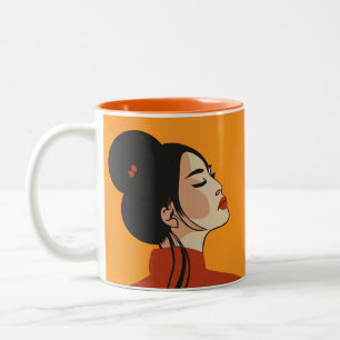 chinesische Mädchenfrisuren Zweifarbige Tasse