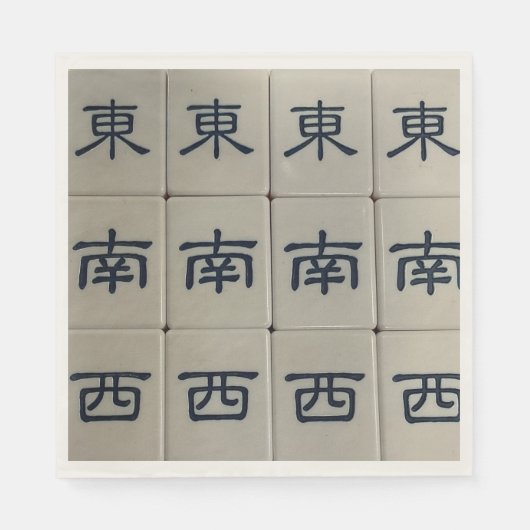 Chinesische Mahjong-Windkacheln Servietten (Vorderseite)