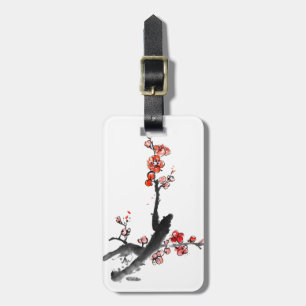 Chinesische Malerei auf Blume, Pflaumenblüte Gepäckanhänger