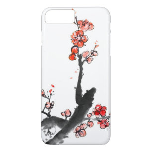 Chinesische Malerei der Blumen, Pflaumenblüte iPhone 8 Plus/7 Plus Hülle