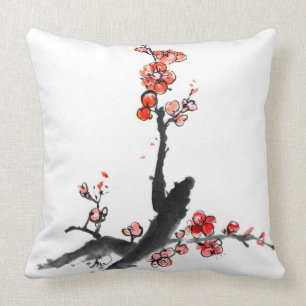 Chinesische Malerei der Blumen, Pflaumenblüte Kissen