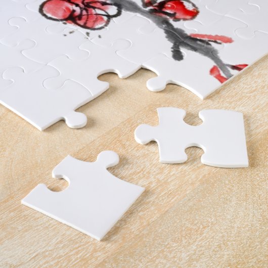 Chinesische Malerei der Blumen, Pflaumenblüte Puzzle (Seite)