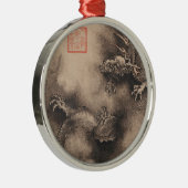 Chinesische Malerei für Drachenjahr 2024 R-Ornamen Silbernes Ornament (Rechts)